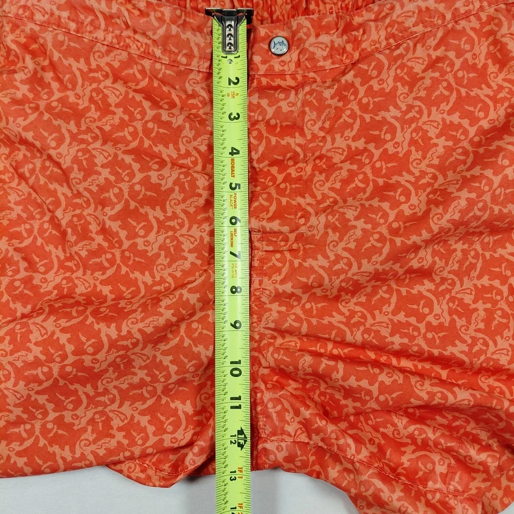 Southern Tide Skipjack Water Shorts Mens Medium Orange Fish Print Swim Trunks